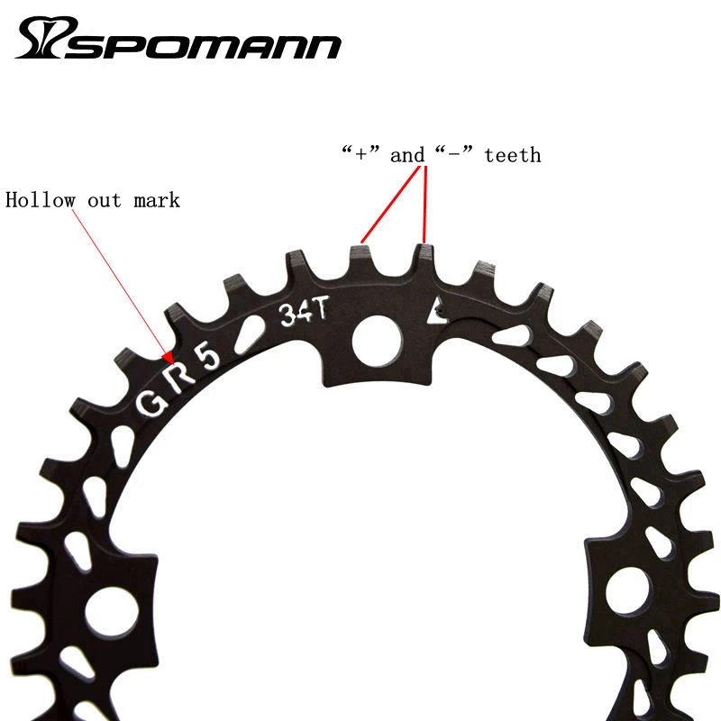 gr5 горный велосипед Titanium колеса цепи сплава 104bcd Топ MTB звезду 34 Т/36 т для 9/10 скорость Сверхлегкий части велосипеда