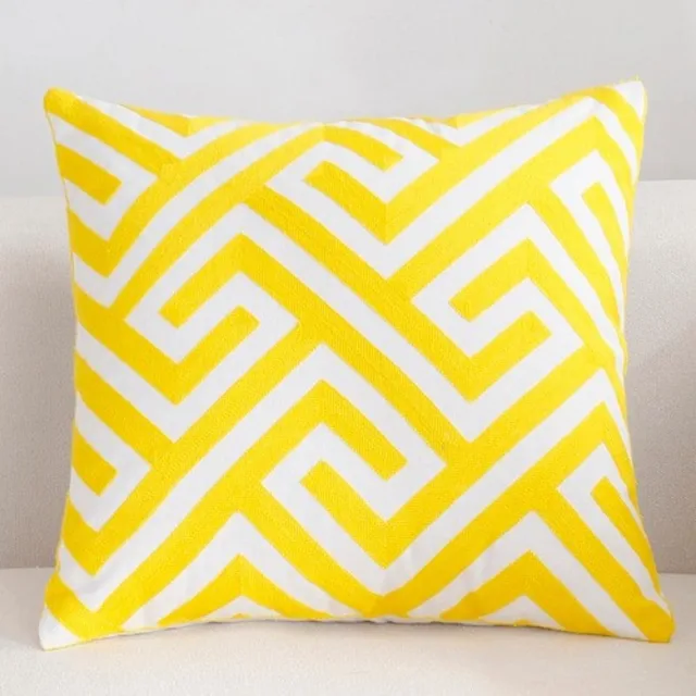 Geometric Bright Yellow Cushion Covers Home Sofa Decorative Seat Covers