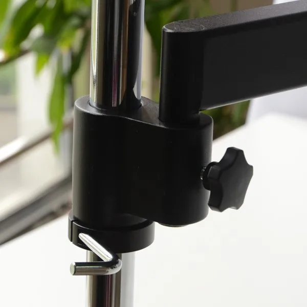 Lucky Zoom Brand New Professional Black Trinocular Microscope Articulating Arm Stand Table Clamp Base For Binocular Stereo Microscope Portable Microscopio Support
