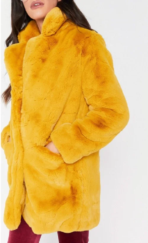 Европейская американская Новая модная Элегантная Женская Длинная свободная шерстяная мягкая кроличья шерсть пальто из искусственного меха S-3XL, белый, розовый, желтый, черный, красный