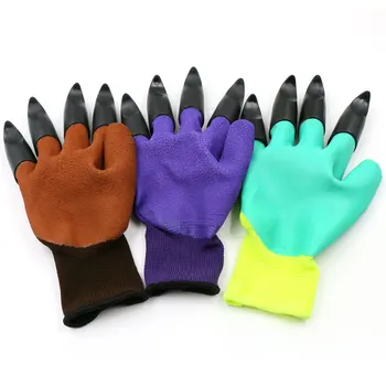 

Multi-color Rubber Upgrade Version Garden Work Gloves Building Mitten Dig Planting Pruning Flower Gloves 4ABS Claws Safety Glove