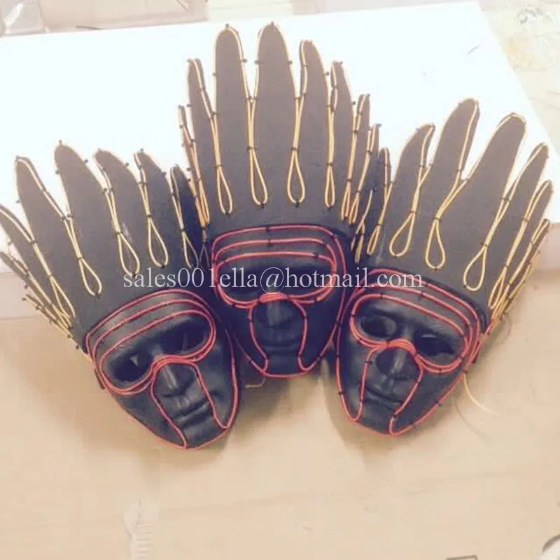 Yellow Red font b Led b font Luminous font b EL b font wire Indian Head