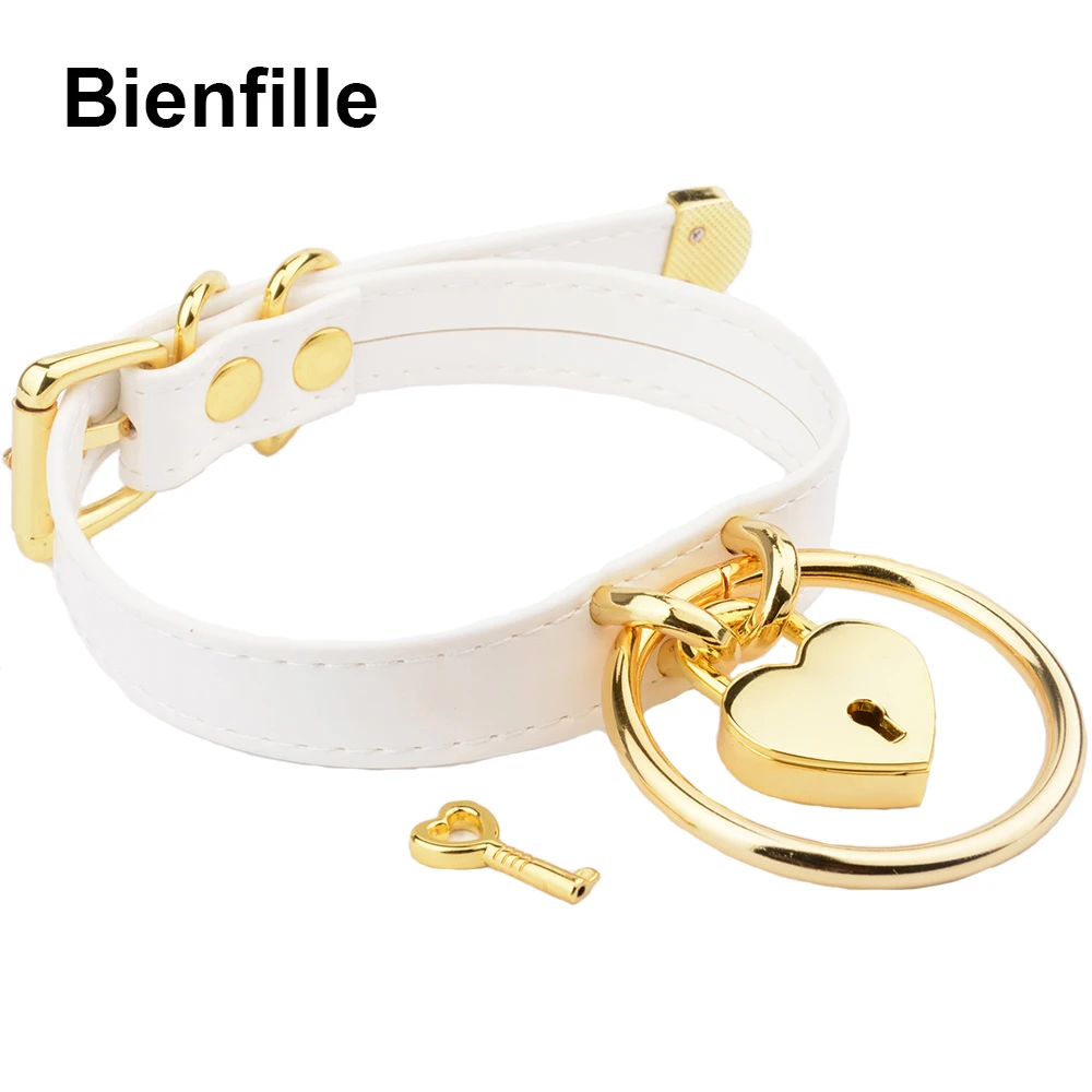 Choker Gold Metal Padlock Heart Lock 