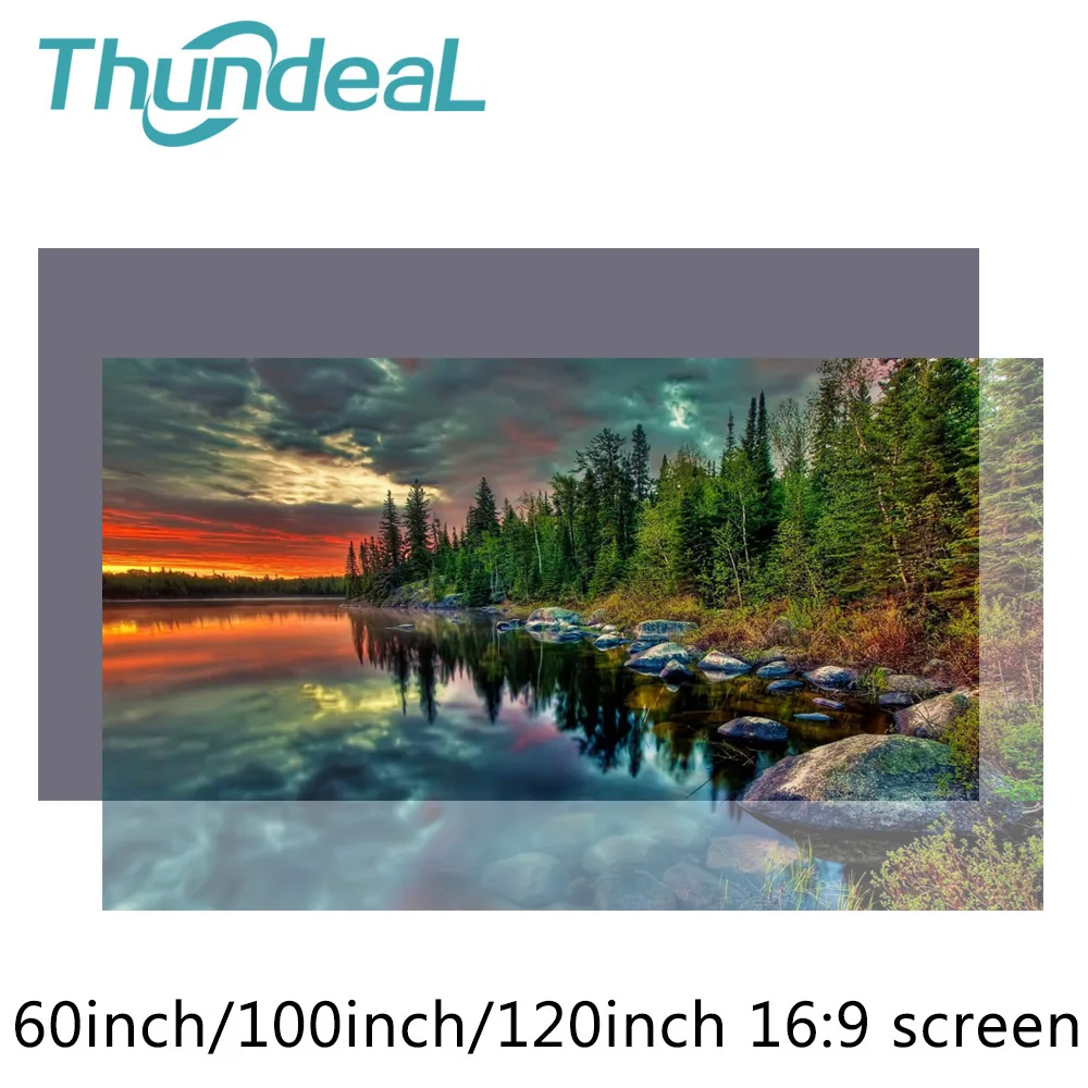 High Brightness Reflective Projector Screen 60 100 120 inch 169 Fabric