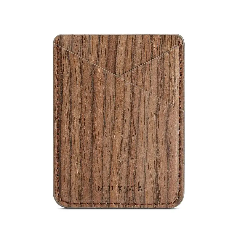 THINKTHENDO из искусственной кожи рисунок древесины кредитной карты чехол для телефона карман для бумажника Стикеры клейкий мешочек случае 8,5x6,5 см