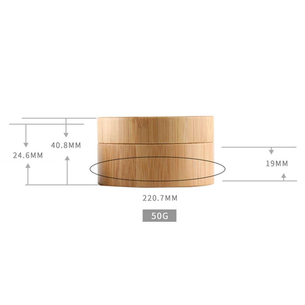 50 г портативная бутылка из натурального бамбука многоразового использования, косметическая банка, контейнер для хранения крема, круглая бутылка