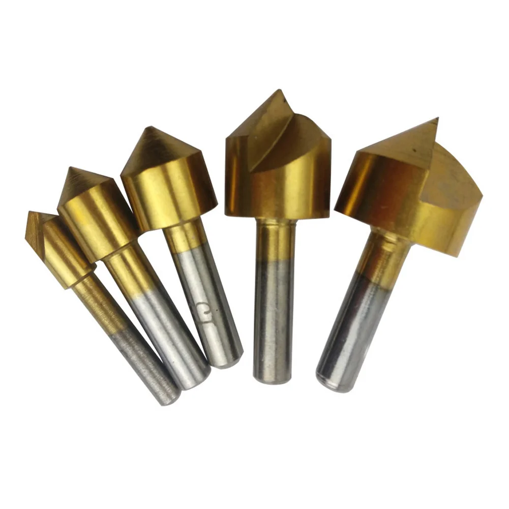 Hot Selling 5Pcs Single Flute 90 Degree Edge Chamfer Set Countersink