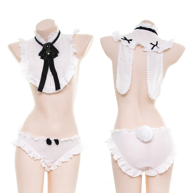 

Japan Lolita Falbala Chiffon Bunny Girl Summer Sleepwear lingerie Micro Bikini Babydoll Sexy Costumes