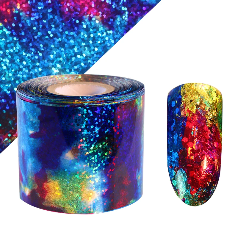 Nail Foils Holographic Colorful Waterdrop Patterns Water Transfer Sticker paper Holographic Nail Art Decals Decoration - Цвет: 23