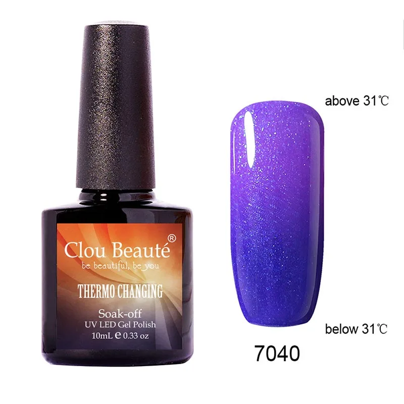 Clou Beaute термо меняющийся Гель-лак для ногтей замачиваемый УФ-Гель-лак для ногтей УФ/светодиодный температурный Гель-лак стойкий лак - Цвет: 7040