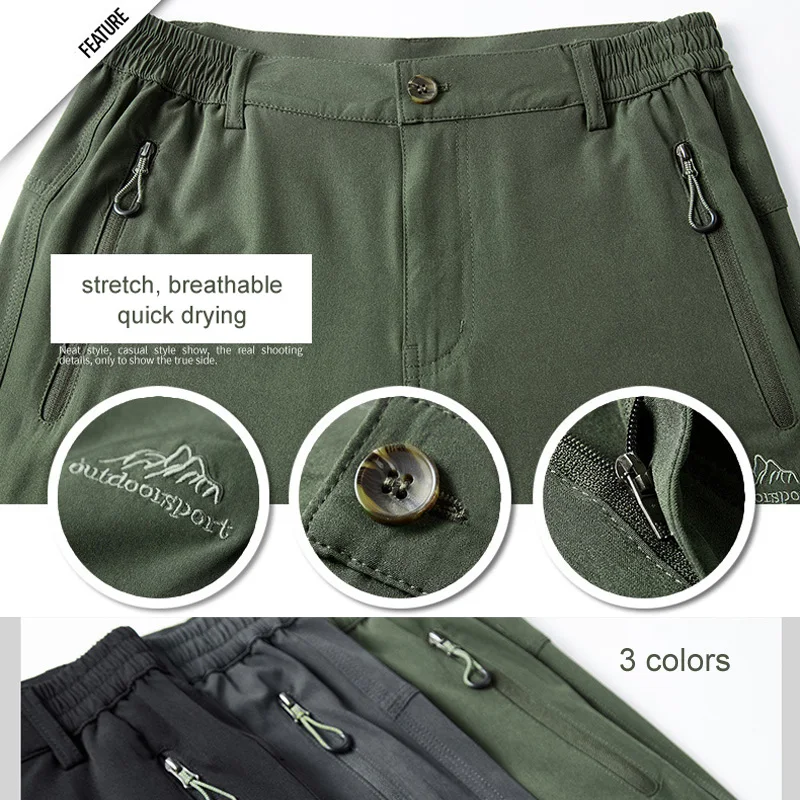 Mens Shorts Men Summer Stretch Quick Dry Casual Shorts Men's Travel Short Man Army Green/Black Beach Shorts With Zipper AM380 Mens Shorts Men Summer Stretch Quick Dry Casual Shorts Men's Travel Short Man Army Green/Black Beach Shorts With Zipper AM380
