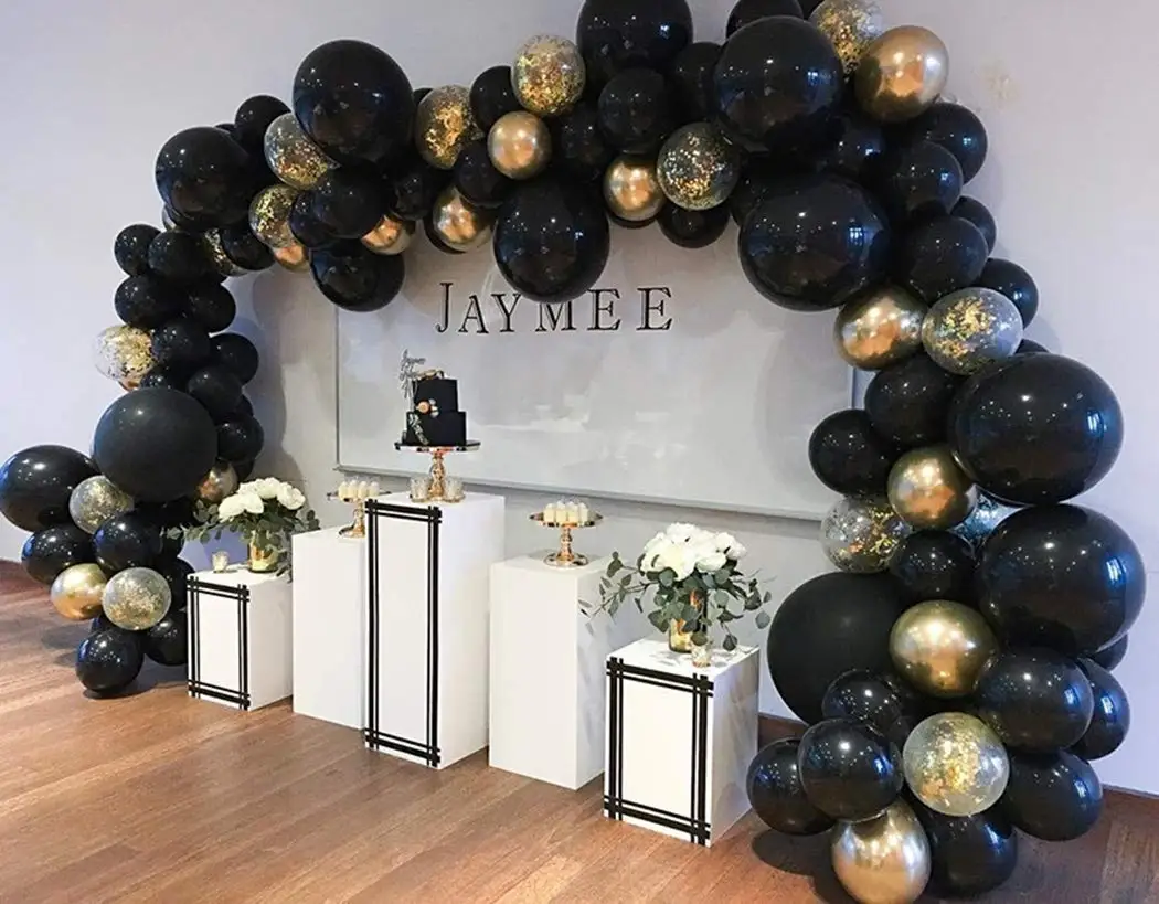

METABLE 3000PCS DIY Gold Black Balloons Arch Garland Banner Boys Birthday Wedding Photo Booth Backdrop Bridal Shower Baby Party