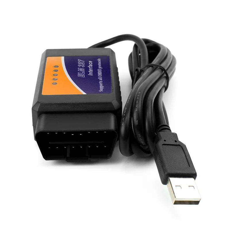 Высокое качество ELM327 USB Пластик OBD2 инструмент диагностики авто версия V1.5 ELM 327 USB Интерфейс OBDII CAN-BUS сканер Бесплатная доставка