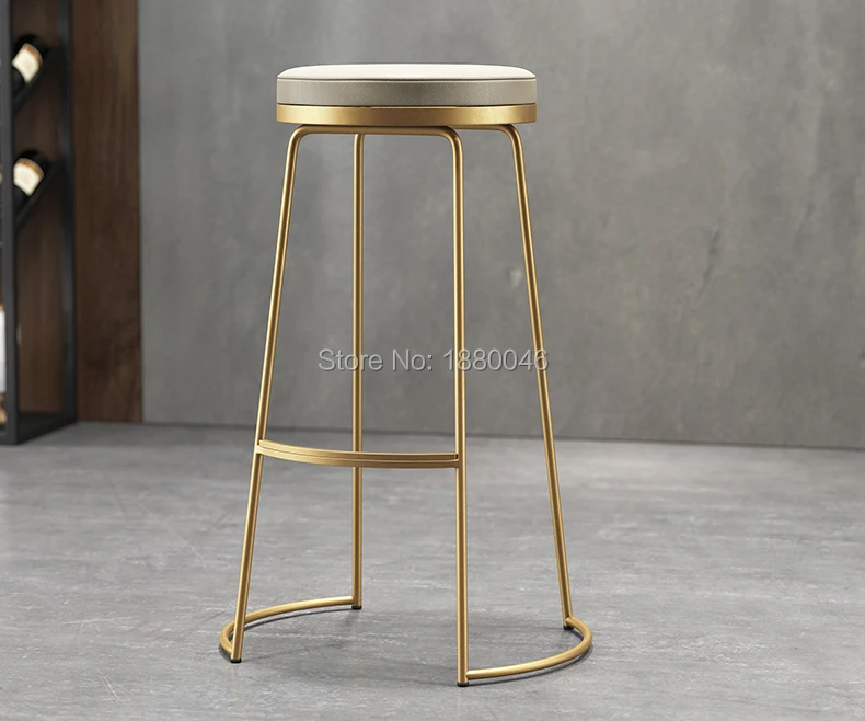 High quality 45cm/65cm/75cm Nordic bar stool bar chair creative coffee chair gold high stool simple dining chair wrought iron цена High quality 45cm/65cm/75cm Nordic bar stool bar chair creative coffee chair gold high stool simple dining chair wrought iron цены онлайн