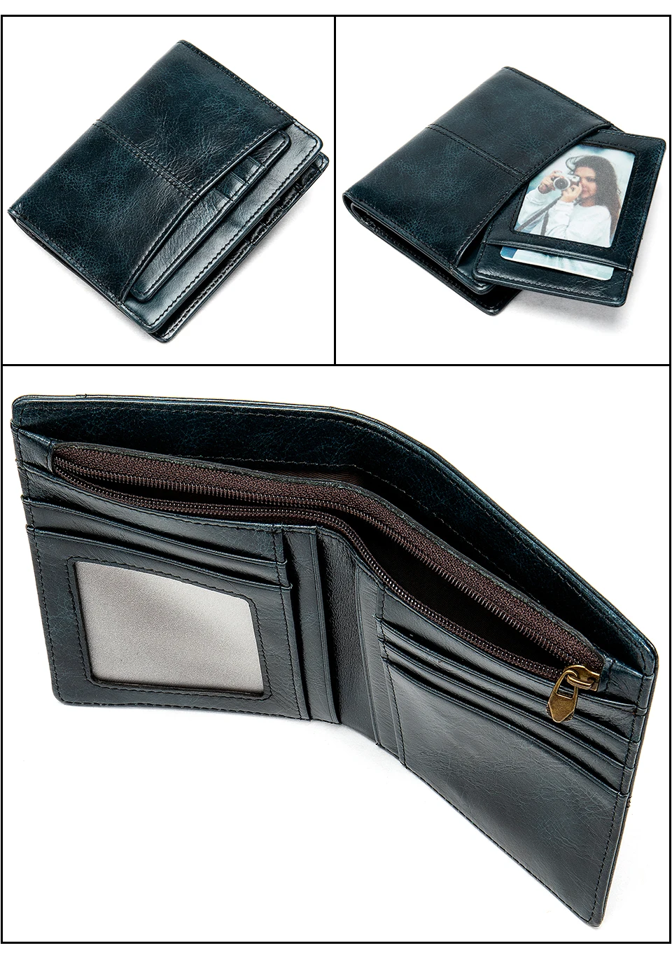 Small Women's Wallet Male Wallets for Credit Card Leather Genuine Purse for Men Card Holder Short Clutch Money Bags 22