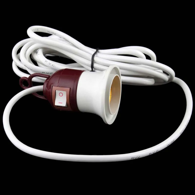 Вкл/Выкл Переключатель E27 держатель лампы розетки переменного тока 250V 10A Светильник w/3m Мощность кабель Шнур