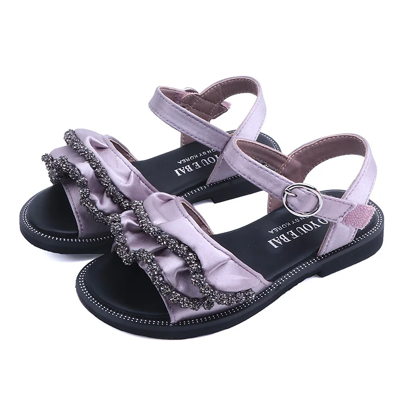 

Bekamille Children's Shoes Sandals For Girls Baby Shoes Sweet Rhinestone Rufflus Sandals Party Fashion Explosive Soft Bottom