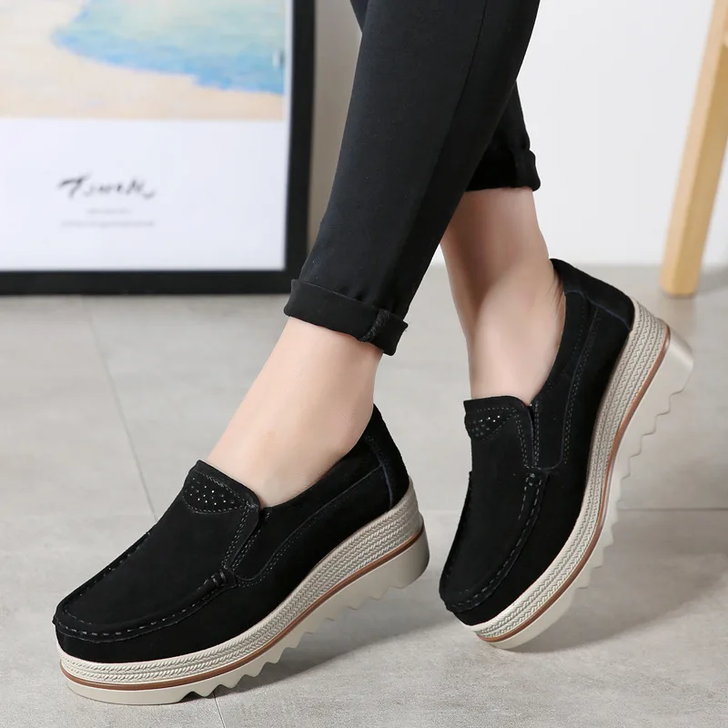 

2019 Fashion Women Shoes Casual Slip on Flats Platform Shallow Shoes Woman Non-slip Breathable Ladies Sneakers