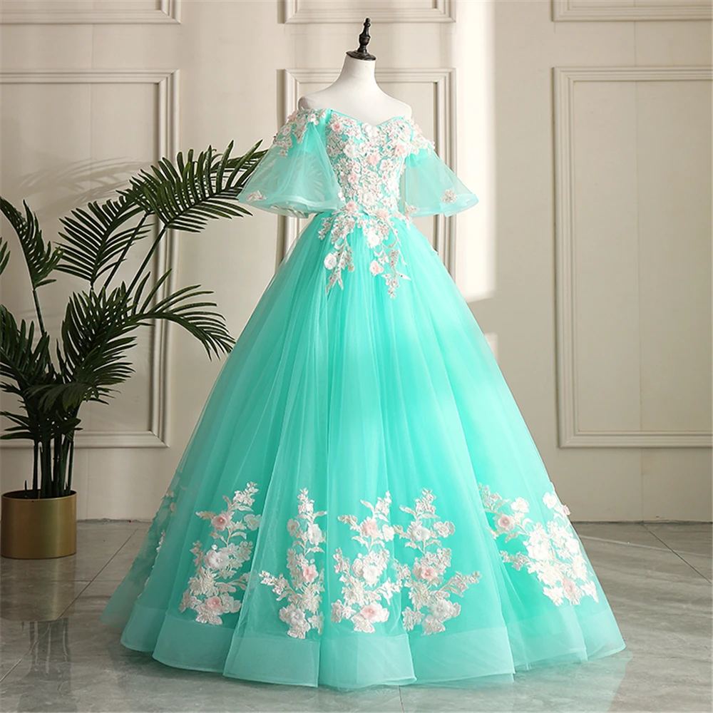 Ball Gown Organza Flowers Lace Up Appliques Beading Tulle Backless  quinceanera Vestidos 15 Vestido vestidos de quinceanera 2019|Quinceanera  Dresses| - AliExpress