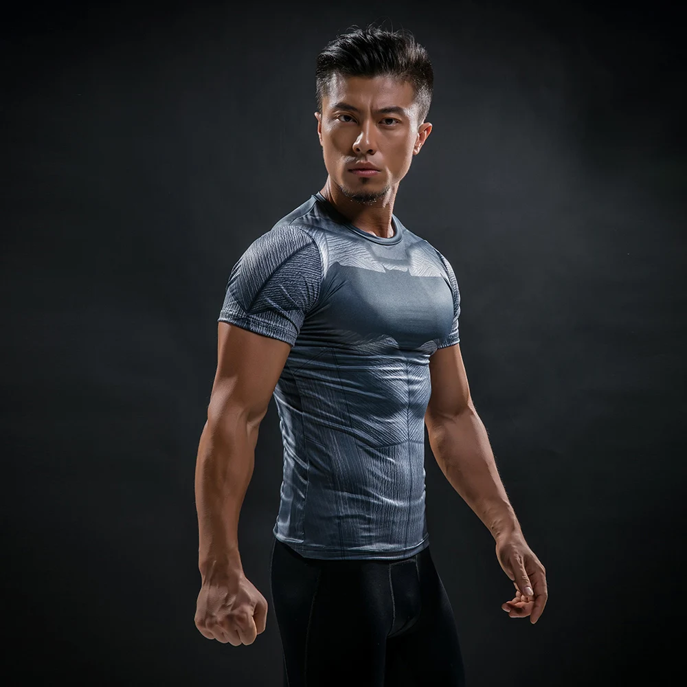 

Batman Summer 3D Print Tight Short Sleeve T Shirt Men Fitness Compression Exercise Tshirt Tops Bodybuilding Men T-Shirt Cosplay