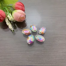 купить! Diy овальный 10X15 с двойным отверстием смолы ручной сшиты алмаз красочные свадебное платье