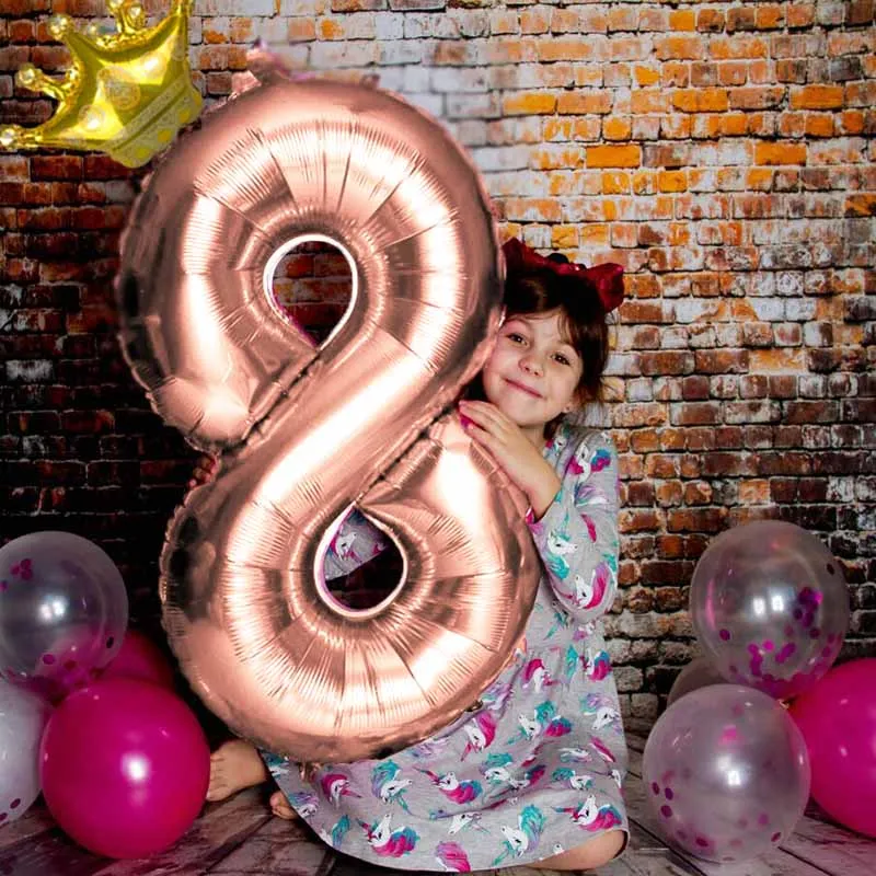 

2PCS/lot 32inch Number Foil Balloons Digit Air Ballon Birthday Party Decorations Kids Figure Balloon Rose Gold Foil Balls S6XN