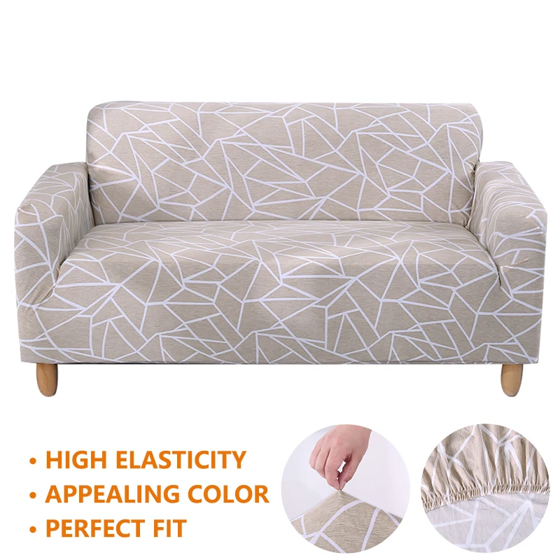 

Stretch Sofa Cover Slipcovers Geometric Couch Cover For L-shape Corner Sectional Sofa Elastic Spandex Love Seat Furniture Cover