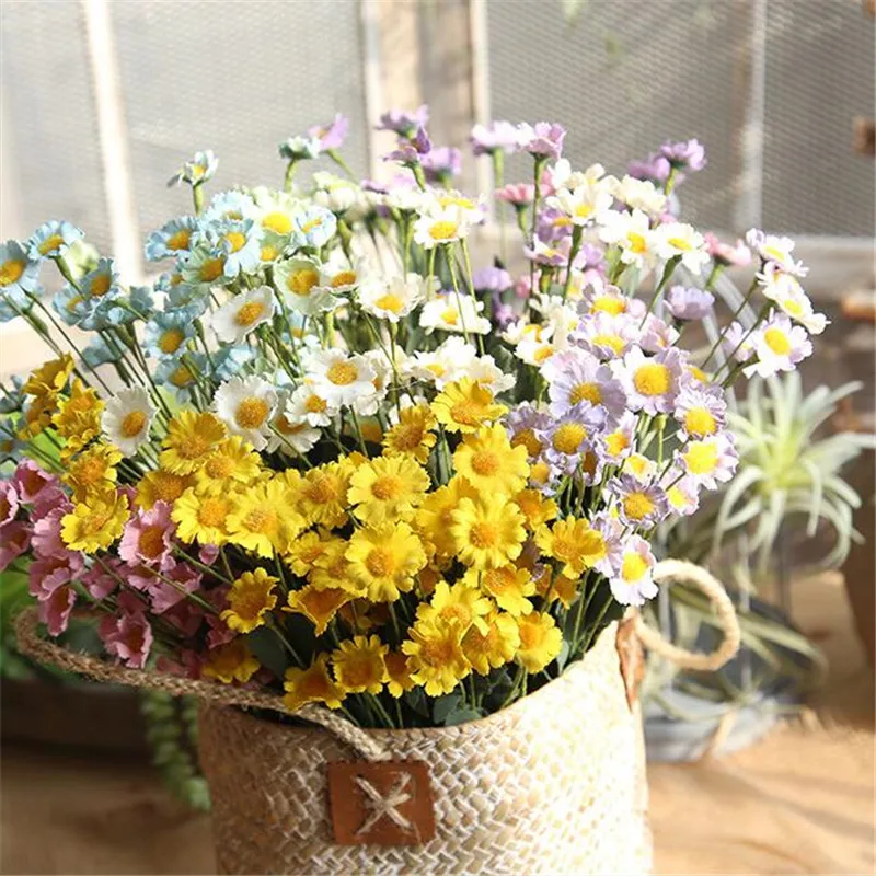

PE15 head small daisies foam artificial flower fake flowers wedding decoration home decor 6 colors high quality China daisies