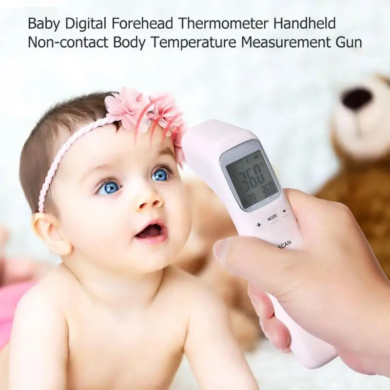 Детские термометр тела Портативный младенческой лоб термометры ребенок инфракрасный бесконтактный ЖК-дисплей цифровой Температура