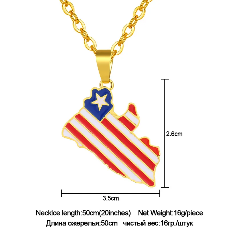 SONYA Liberia карта страны и кулон в форме флага ожерелья для женщин/мужчин ювелирные изделия золото/цвет серебра талисман карты ювелирные изделия Bijoux Femme