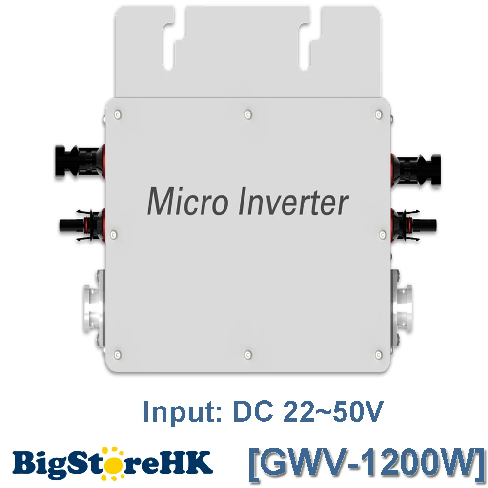 

MPPT 1200W 22V-50VDC Input 180V-260VAC Output Waterproof Grid Tie Micro Inverter with Communication Function for 36V PV System