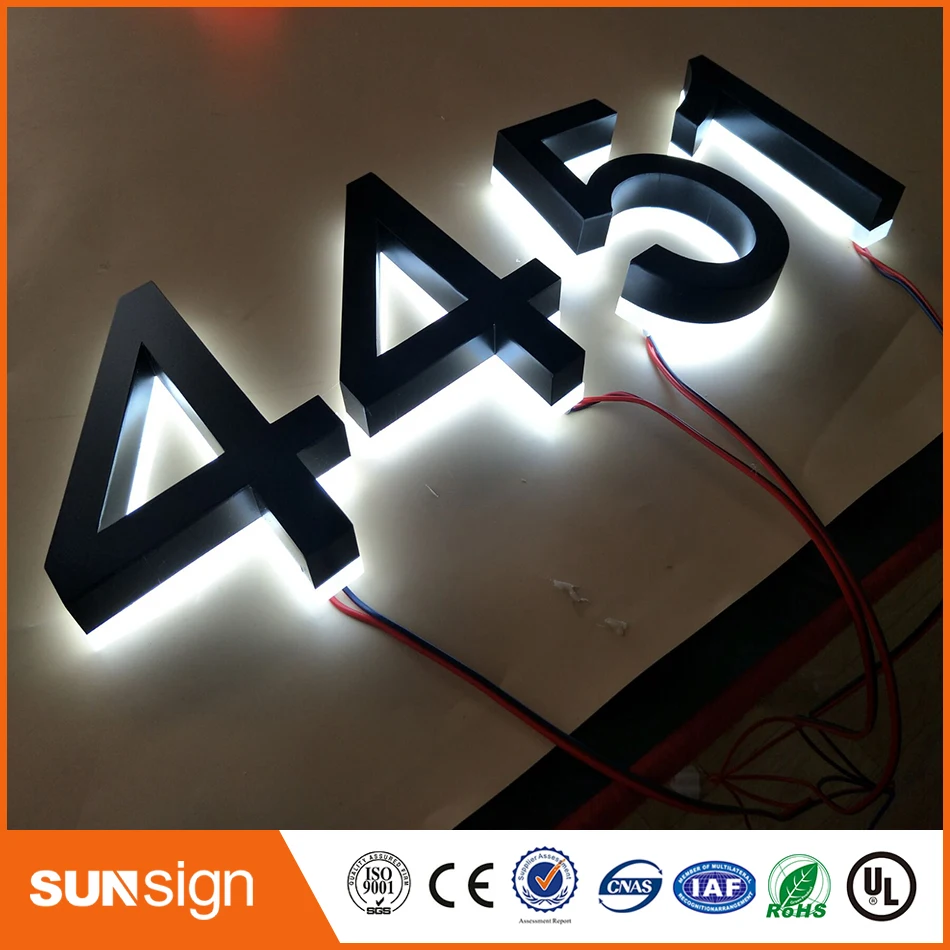 H 20cm Custom led backlit house numbers |