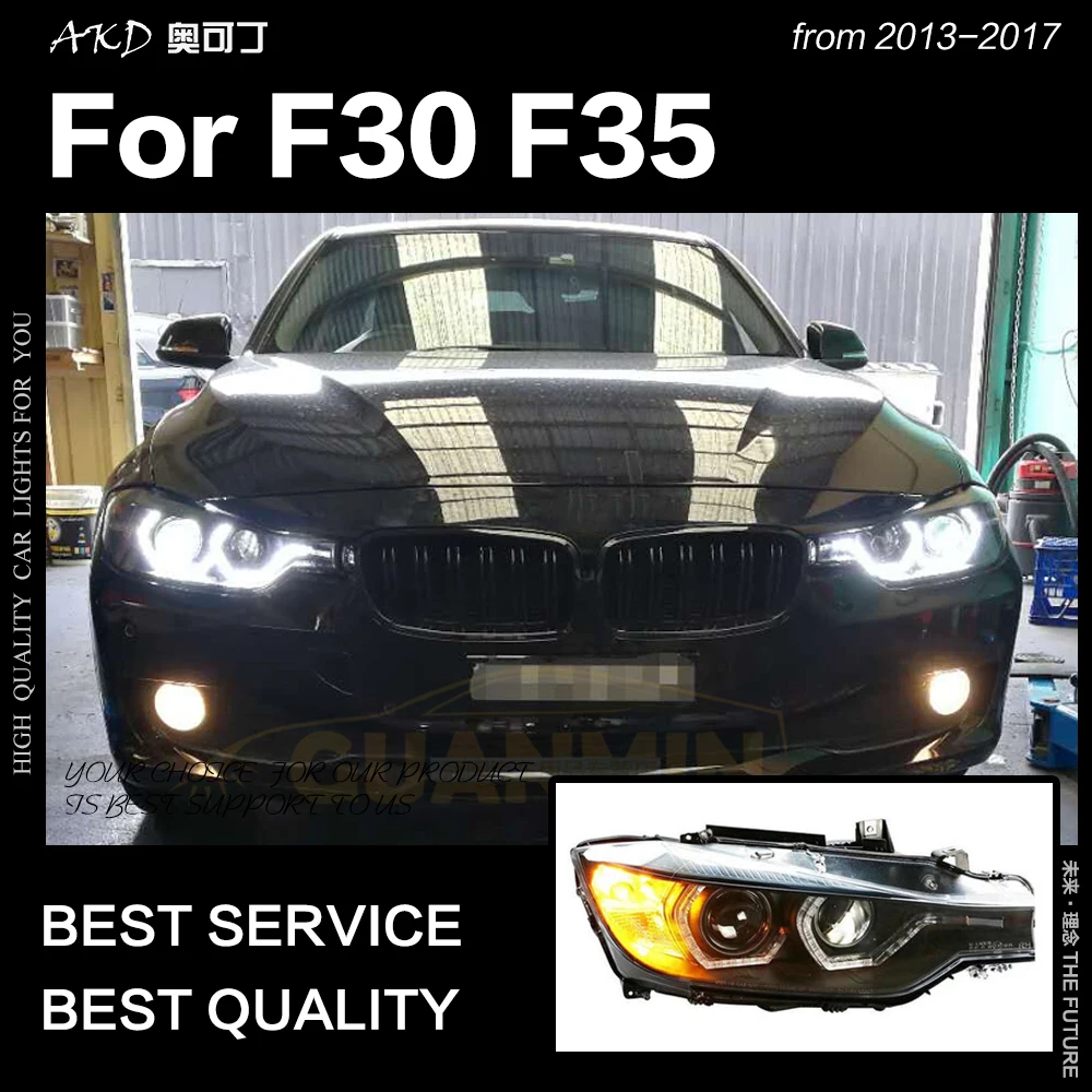 АКД стайлинга автомобилей для F30 F35 фары 2013 сонар 320i 318i 325i фары DRL HID фара ангельский глаз биксеноновые фары аксессуары