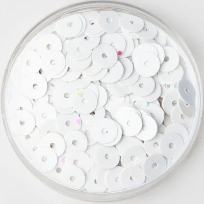 Блестки 3 мм 4 мм 5 мм 6 мм плоские круглые ПВХ свободные блестки пайетки DIY швейный материал аксессуары для одежды конфетти ремесла 20 г - Цвет: Soild white