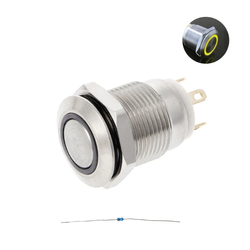 

12mm LED illuminated Metal Momentary Push Button Switch Boat Car 3A/220V DC