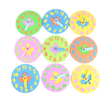 

9PCS/lot Kids DIY Eva Clock Learning Education Toys for Children Baby Toy Gifts 3-6 years old Fun Jigsaw Puzzle Game Random