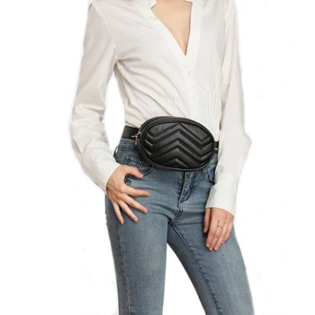 

SWDF 2020 New Bags Women Pack Waist Bag Women Round Belt Bag Luxury Brand Leather Chest Handbag Crossbody Shoulder Bag Purse