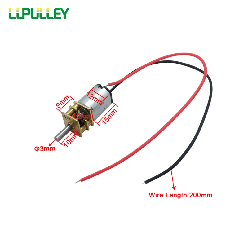 Шестеренчатый двигатель постоянного тока LUPULLEY GA12 N20 3 в 6 12 В 15/30/50/200/300/500/1000