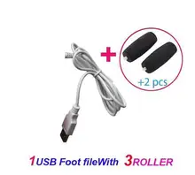 Superhot-2In1 USB Electric Foot File Polish Pedicure Pumice For Heels + 2 Roller Heads #USB239