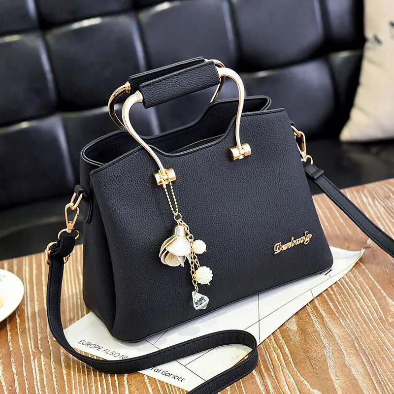 

2019 High Quality Ladies Leather Handbag PU Ladies Bag Shoulder Bag Ladies Leather Messenger Bag Sweet Shoulder Bag