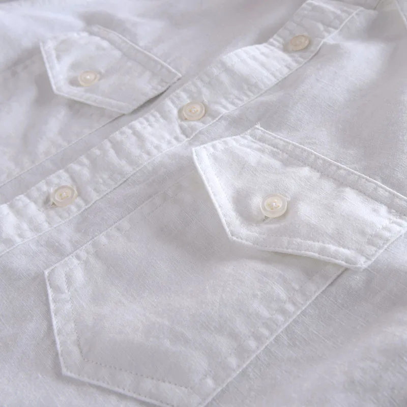 Рубашка Мужская льняная с отложным воротником 2 кармана XXL|formal dress shirt|men linen shirtbrand