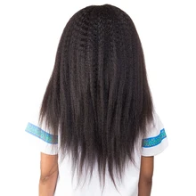 Kinky Straight Hair Clip In Human Hair Extensions Brazilian Remy Hair Coarse Yaki Clip Ins Natural