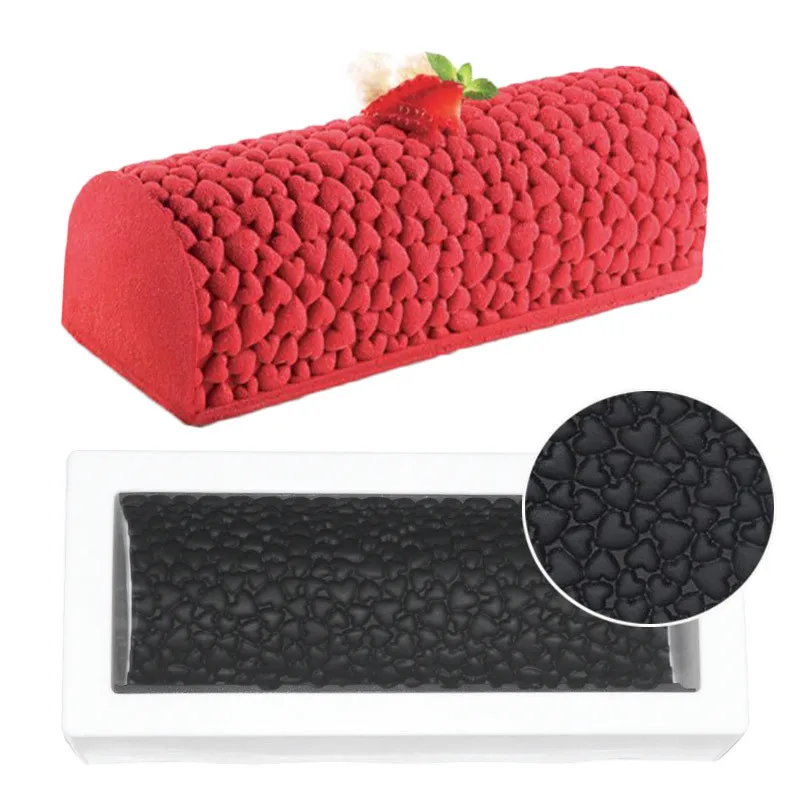 2 шт. силиконовый коврик в форме сердца форма для торта лист выпечки Twinkie Mousse Buche Log