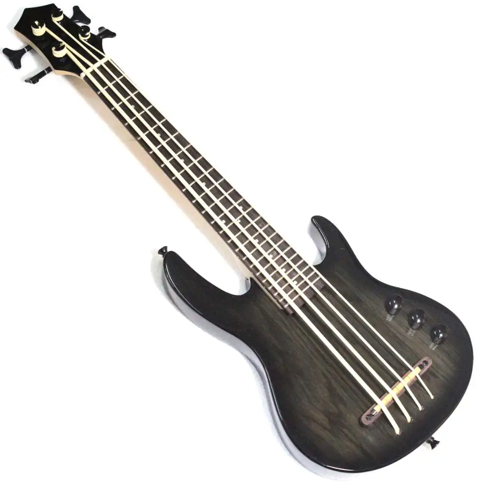 Мини 4 струнная Гавайская гитара электрический бас с черным цветом|electric bass|ukulele