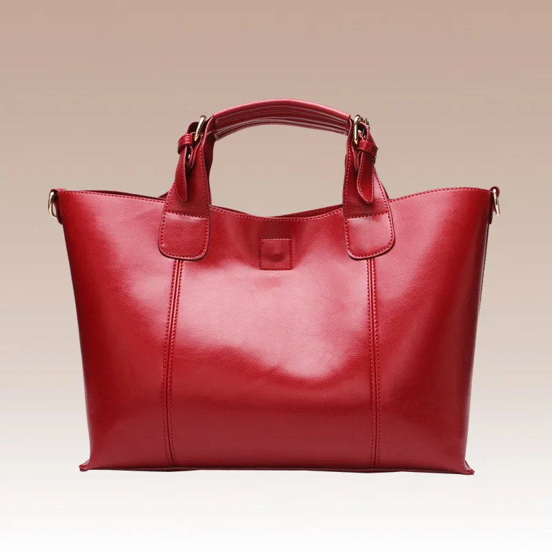 

New European and American style atmospheric leather large-capacity handbag Cross-section square leather single shoulder diagonal