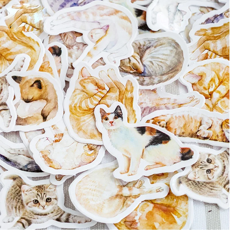 

46 pcs/pack Cat disease series paper sticker DIY diary album decoration stickers scrapbooking planner label Scrapbook stickers