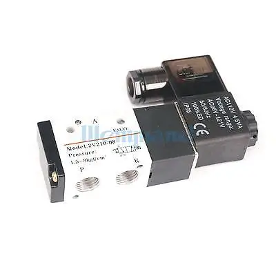 

AC110V 3V210-08 3 Way 2 Position 1/4" Pneumatic Solenoid Valve Alumium Body