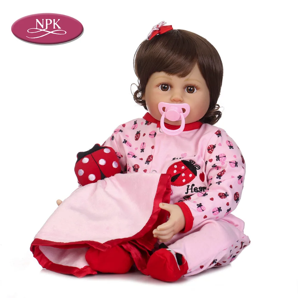 NPK 55CM Silicone Reborn Doll Baby Realisitc Doll Lifelike Princess Girl Soft Cloth Body Boneca Bebe Reborn Babies DOll Toy 2018 (1)
