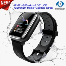 Умный браслет 1," lcd алюминиевая рамка силиконовый двухцветный Ремешок/кожаный ремешок полимерная батарея 200 mAh Магнитная-всасывающая зарядка