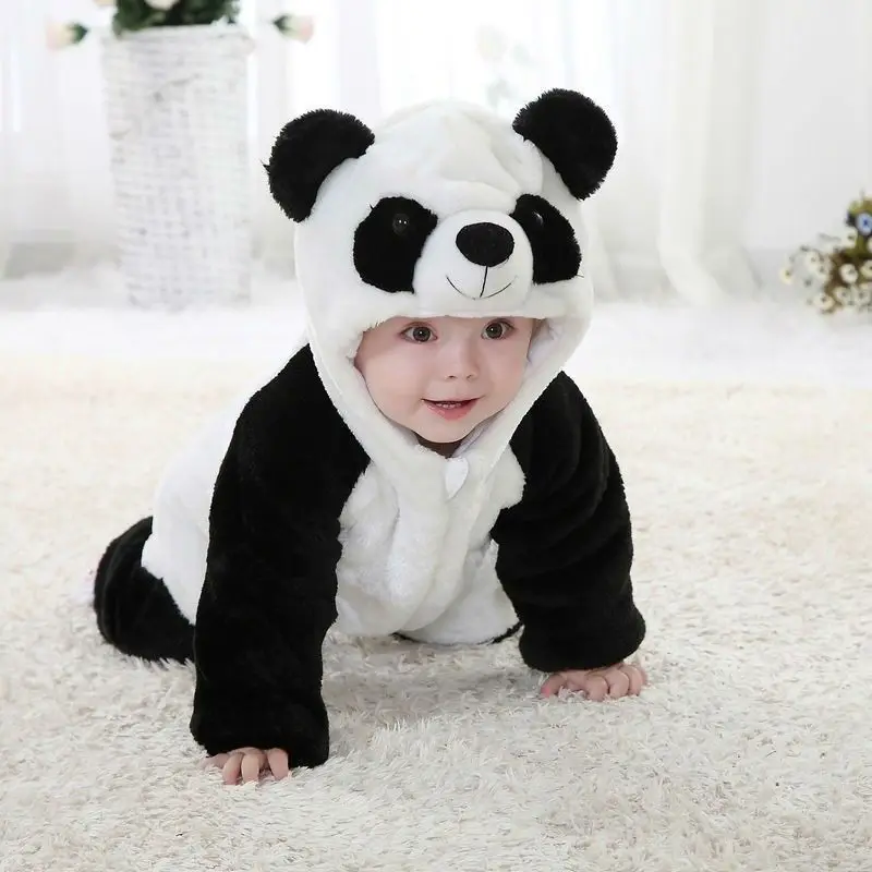 2016 New Baby Animal Costume Onesie Panda Climbing Pajamas Romper font b Jumpsuit b font Coverall